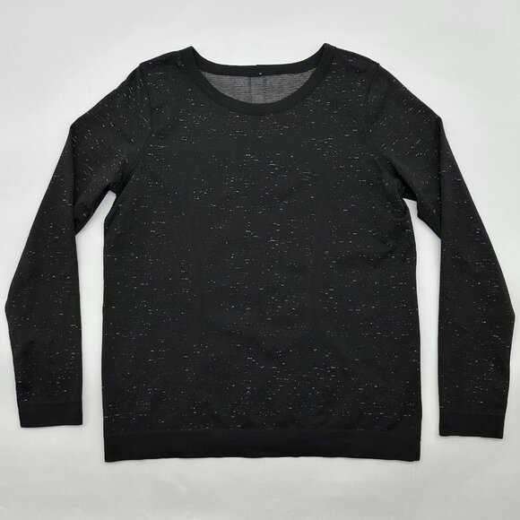 Lululemon Swiftly Tech Long Sleeve Breeze Size 8 Black / White Relaxed Fit Shirt - Picture 3 of 10